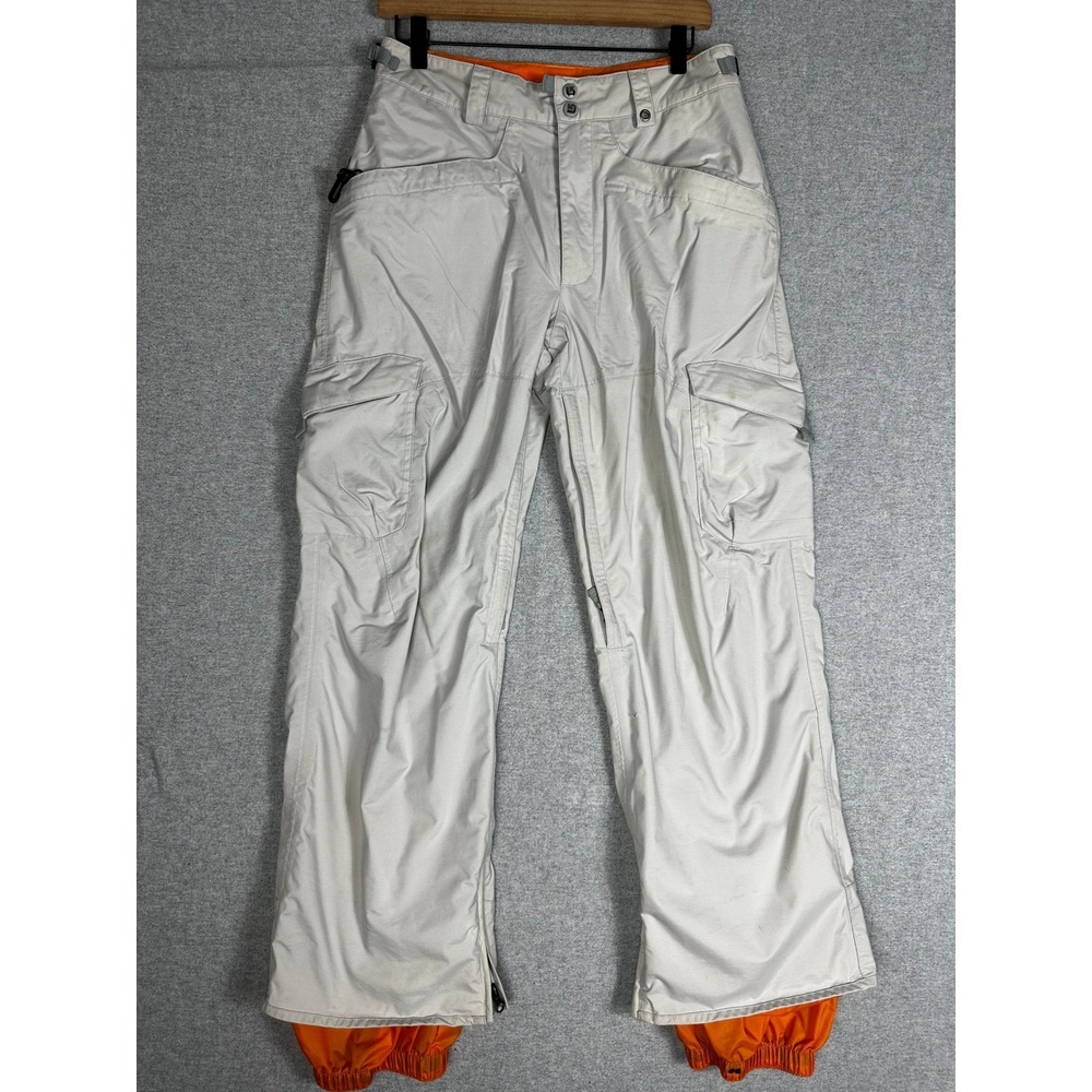 Burton Snowboard Pants Mens 31x30 Cream Cargo Insulated Winter Ski Vented